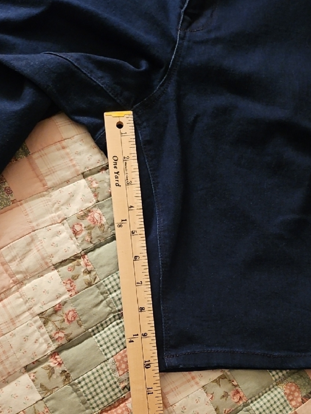 1822 'Butter' Denim Women's High Rise Bermuda Shorts - Dark Indigo Blue- 14 W - Picture 5 of 7